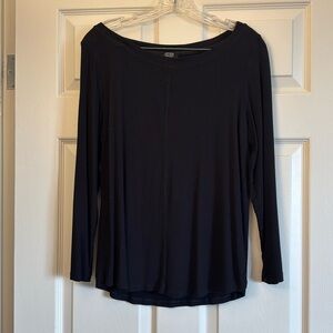 Jones New York Long Sleeve Tee - Black, Size Medium (M)